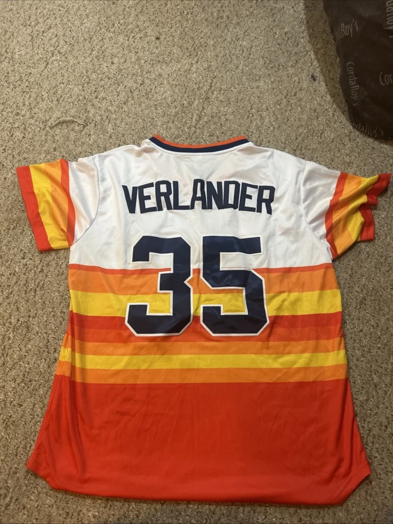 HOUSTON ASTROS- JUSTIN VERLANDER SIZE XL BASEBALL JERSEY THROWBACK #35 MENS