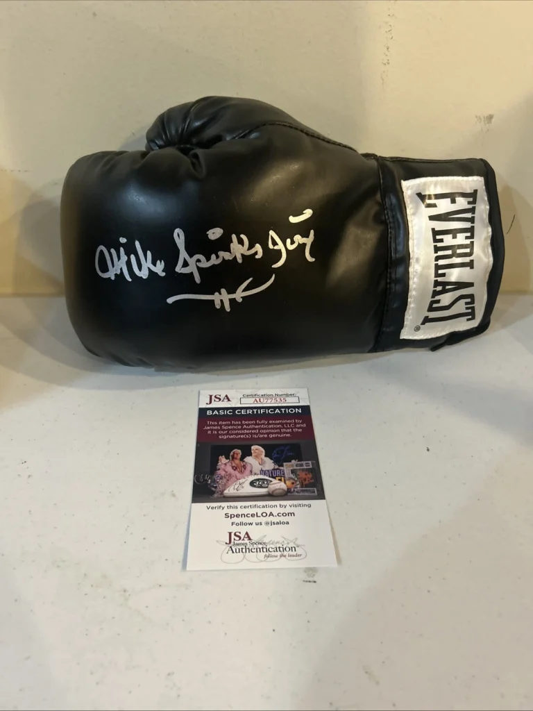MICHAEL SPINKS JINX SIGNED AUTOGRAPH EVERLAST BOXING GLOVE JSA COA BOXER HOF