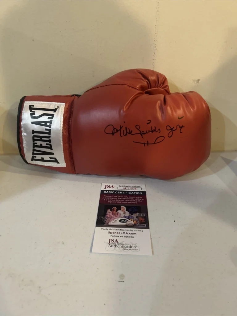MICHAEL SPINKS JINX SIGNED AUTOGRAPH EVERLAST BOXING GLOVE JSA COA BOXER HOF