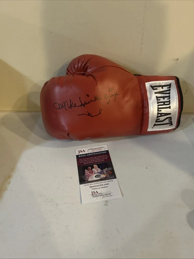 MICHAEL SPINKS JINX SIGNED AUTOGRAPH EVERLAST BOXING GLOVE JSA COA BOXER HOF