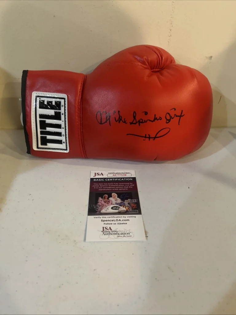 MICHAEL SPINKS JINX SIGNED AUTOGRAPH BOXING GLOVE JSA COA TITLE HOF BOXER