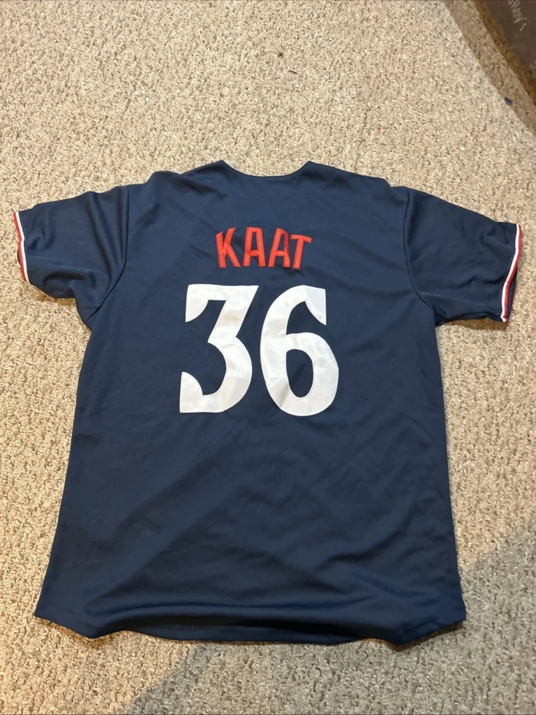 MINNESOTA TWINS- JIM KAAT SIZE LARGE L BASEBALL JERSEY MENS #36 HOF