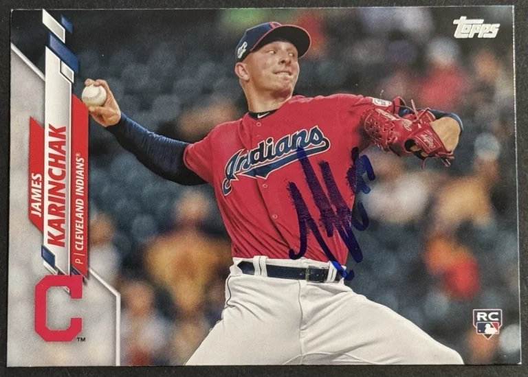 James Karinchak Signed 2020 Topps Update Rookie Card BAS Beckett COA