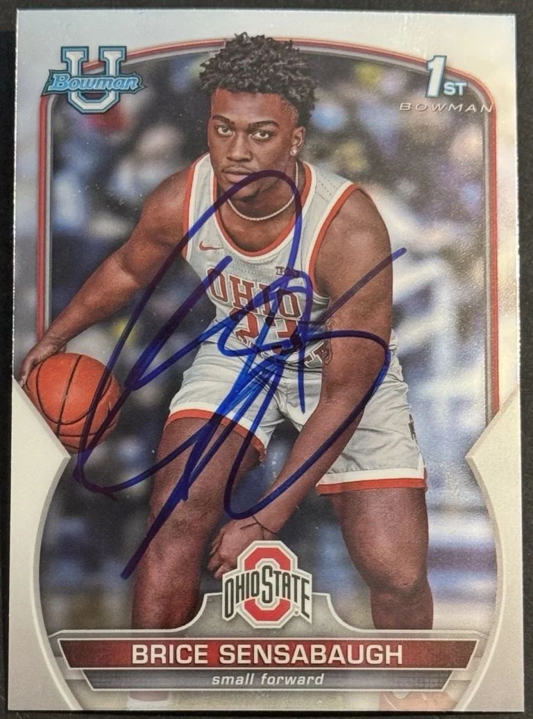 Brice Sensabaugh Signed 2023 Bowman Chrome U Rookie Card BAS Beckett COA Utah
