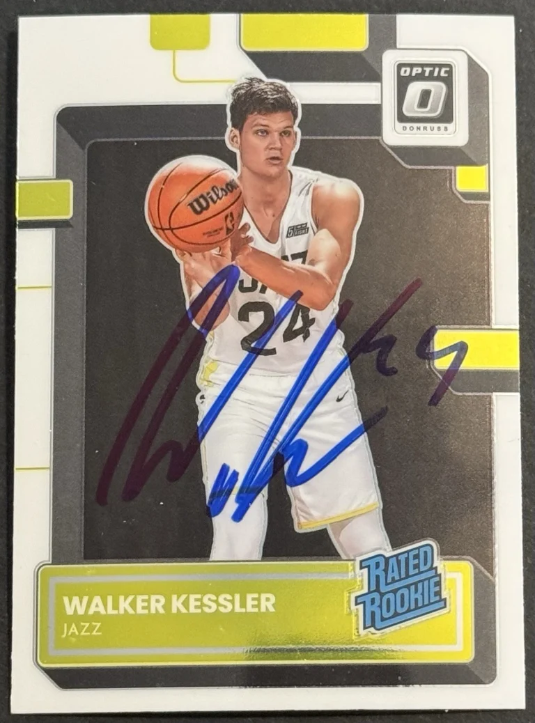 Walker Kessler Signed 2022-23 Donruss Optic Rookie Card Jazz BAS Beckett COA