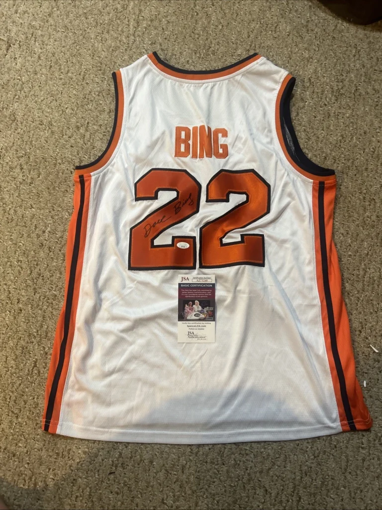 SYRACUSE ORANGE- DAVE BING SIGNED AUTOGRAPH JERSEY JSA COA NBA HOF