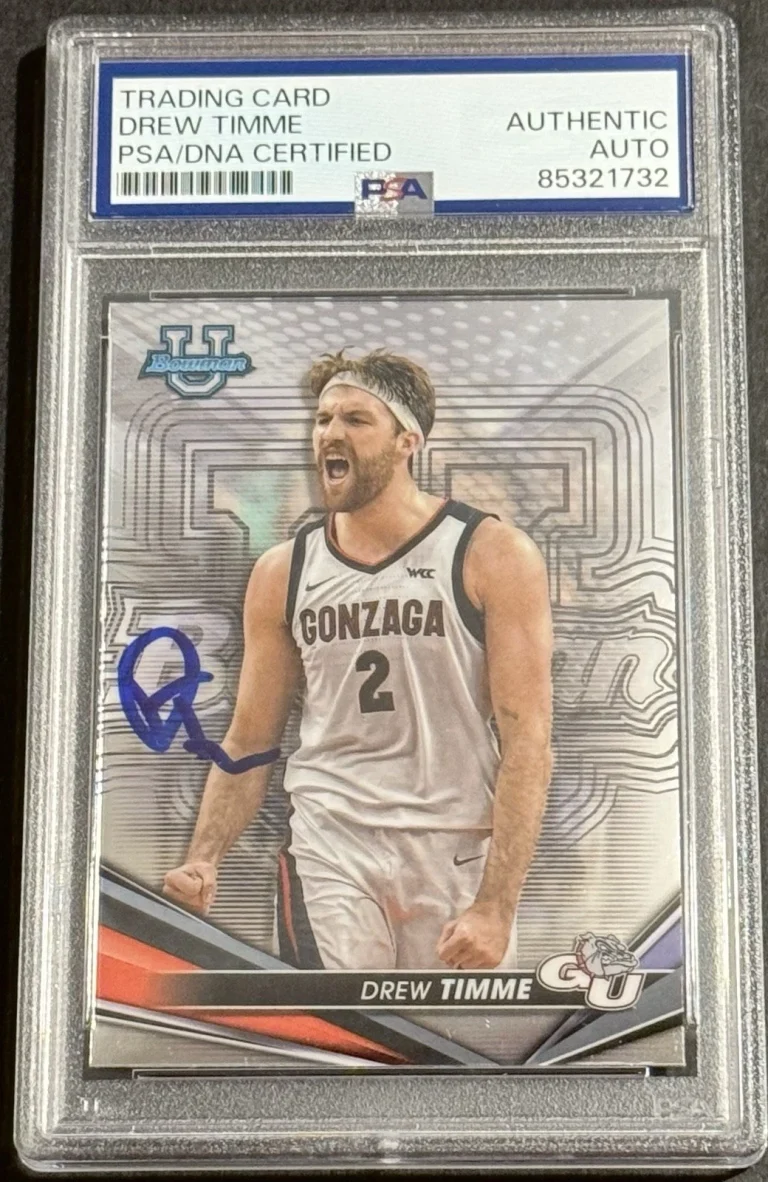 Drew Timme Signed Auto 2023-34 Bowman’s Best Rookie Card PSA/DNA Slabbed Gonzaga