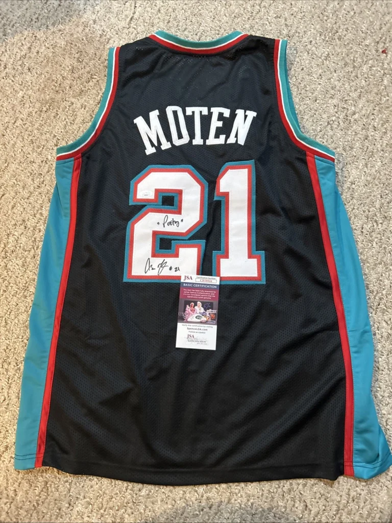 VANCOUVER GRIZZLIES- LAWRENCE MOTEN SIGNED AUTOGRAPH JERSEY JSA COA SYRACUSE
