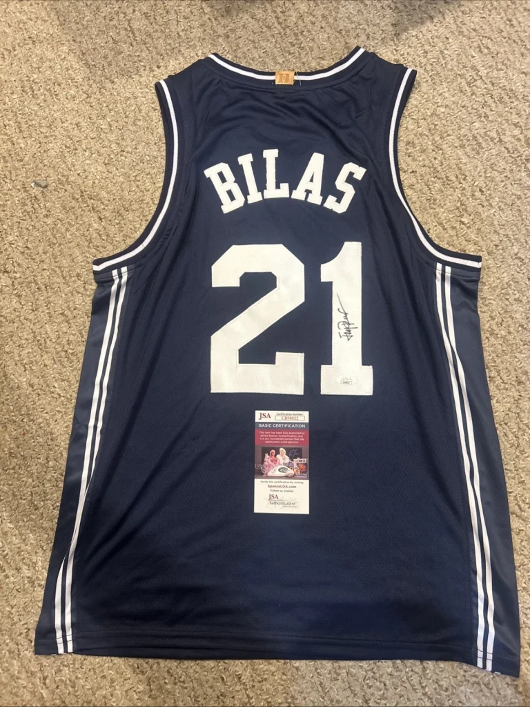 DUKE BLUE DEVILS- JAY BILAS SIGNED AUTOGRAPH JERSEY JSA COA BROTHERHOOD