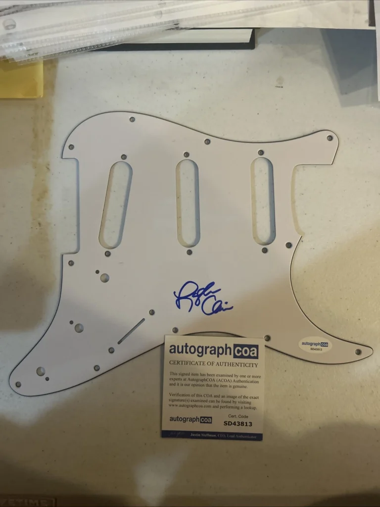 LOGAN CAIN “ CAIN BAND” SIGNED AUTOGRAPH STRAT PICKGUARD ACOA GUITAR CHRISTIAN