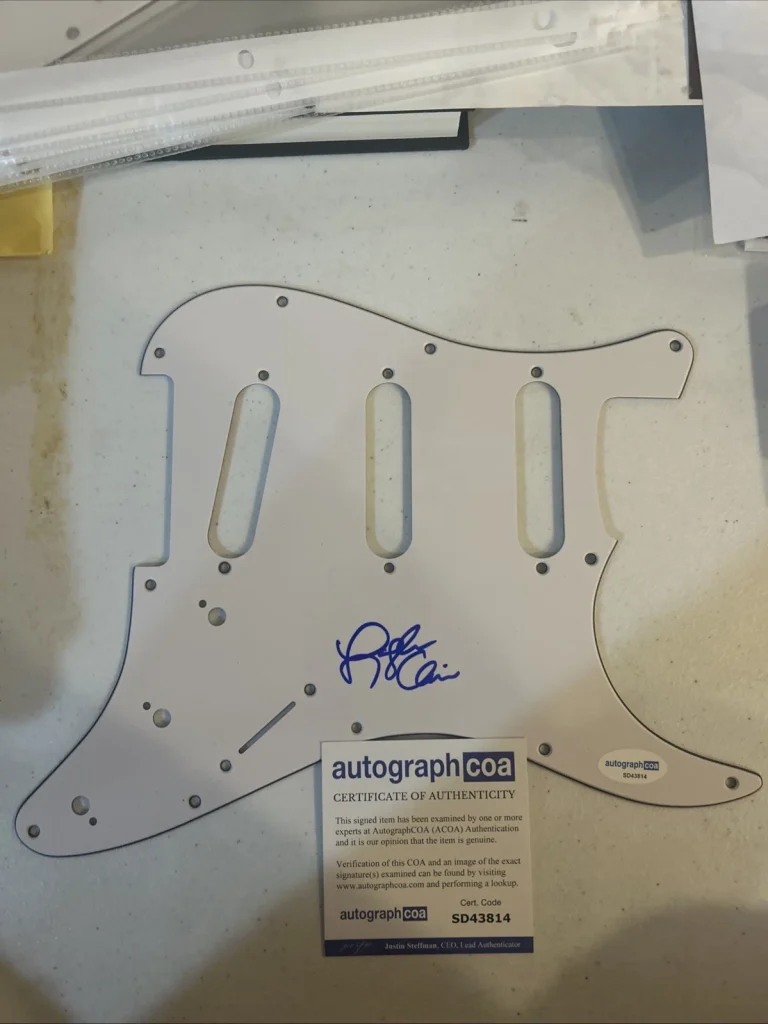 LOGAN CAIN “ CAIN BAND” SIGNED AUTOGRAPH STRAT PICKGUARD ACOA GUITAR CHRISTIAN