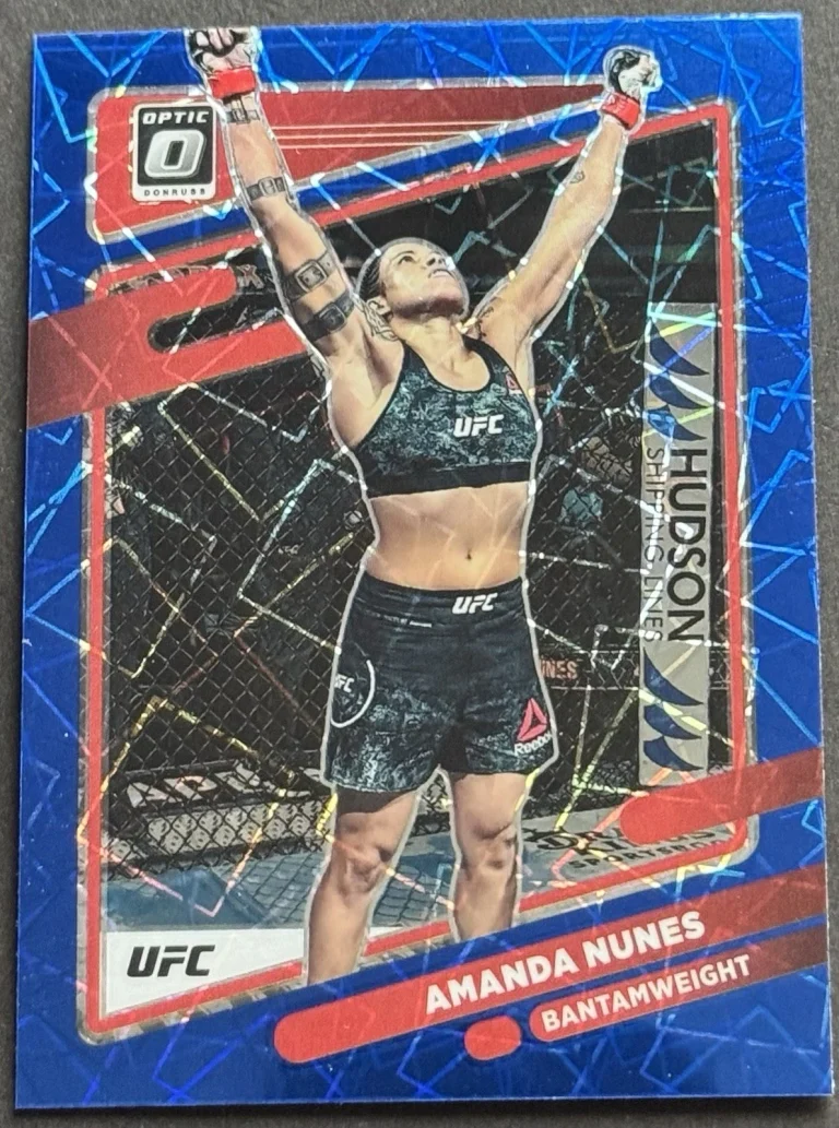 2022 Panini Donruss Optic UFC Amanda Nunes #15 Blue Velocity Prizm