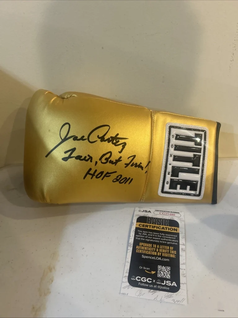 JOE CORTEZ SIGNED AUTOGRAPH BOXING GLOVE JSA COA FAIR BUT FIRM REFEREE