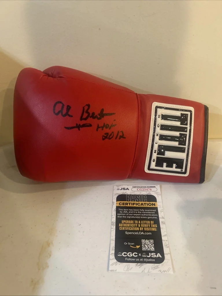 AL BERNSTEIN SIGNED AUTOGRAPH BOXING GLOVE JSA COA HOF ANNOUNCER