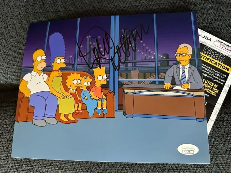 David Letterman (Dave) Signed 8 X 10 Photo JSA Authenticated COA The Simpsons