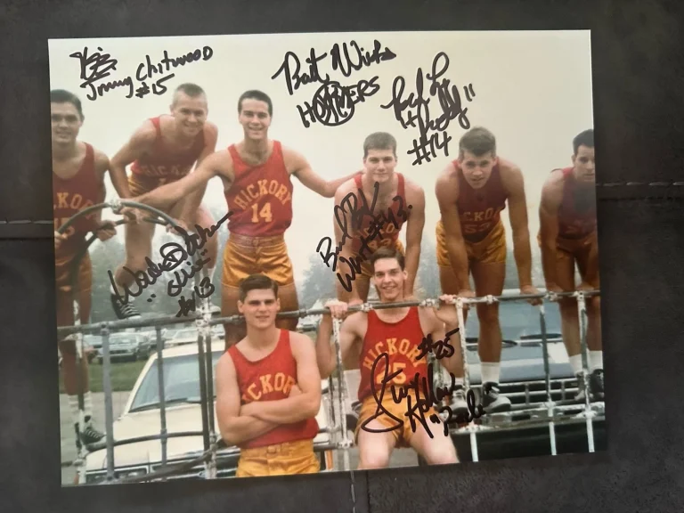 6 Hoosiers Movie Cast Signed 8 X 10 Photo Jimmy Chitwood + Basketball Team