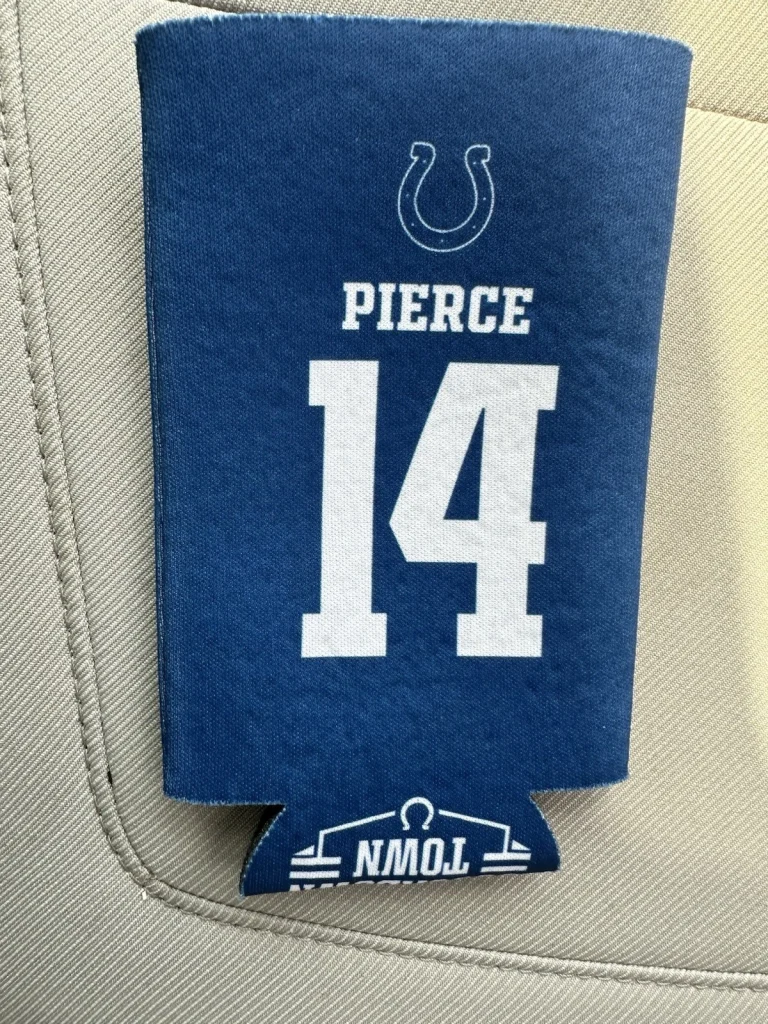 Alex Pierce Indianapolis Colts Beer Can Koozie Coozie 2025 Cincinnati Bearcats