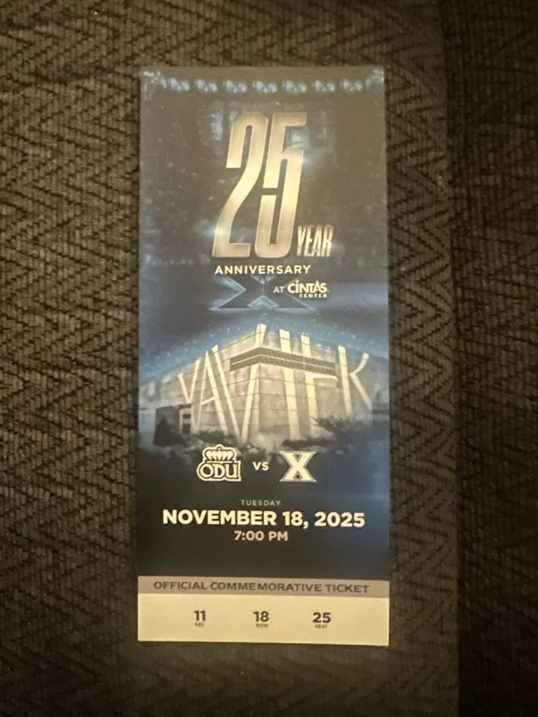 Xavier Musketeers Cintas Center Arena Commemorative Ticket Stub 25 Seasons