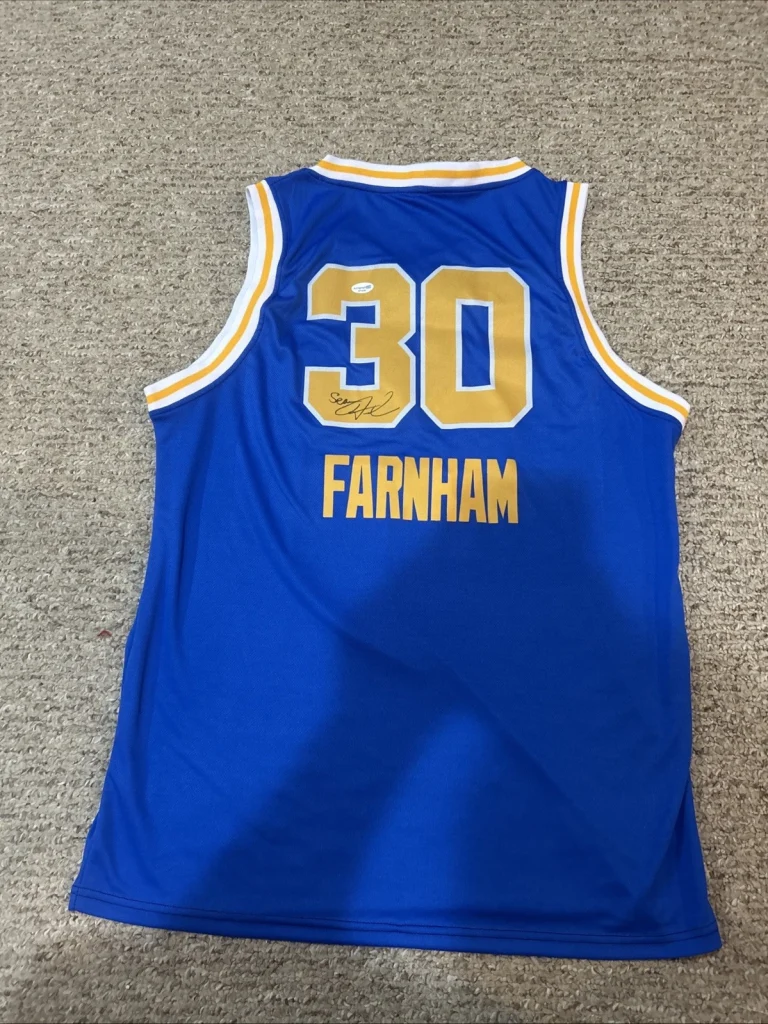 UCLA BRUINS- SEAN FARNHAM SIGNED AUTOGRAPH JERSEY ACOA COA BASKETBALL ESPN