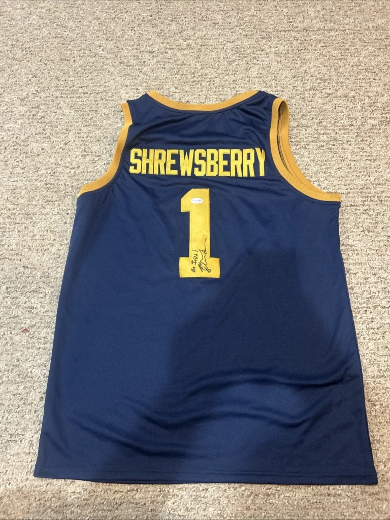 NOTRE DAME FIGHTING IRISH- MICAH SHREWSBERRY SIGNED AUTOGRAPH JERSEY ACOA COACH