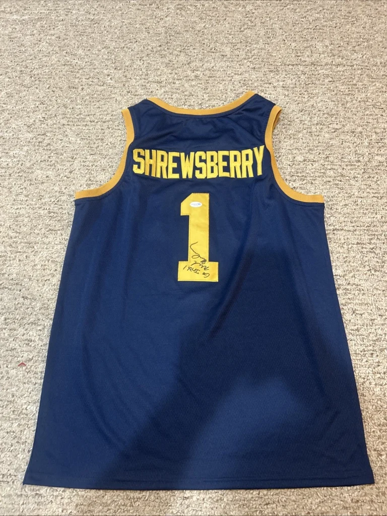 NOTRE DAME FIGHTING IRISH- MICAH SHREWSBERRY SIGNED AUTOGRAPH JERSEY ACOA COACH