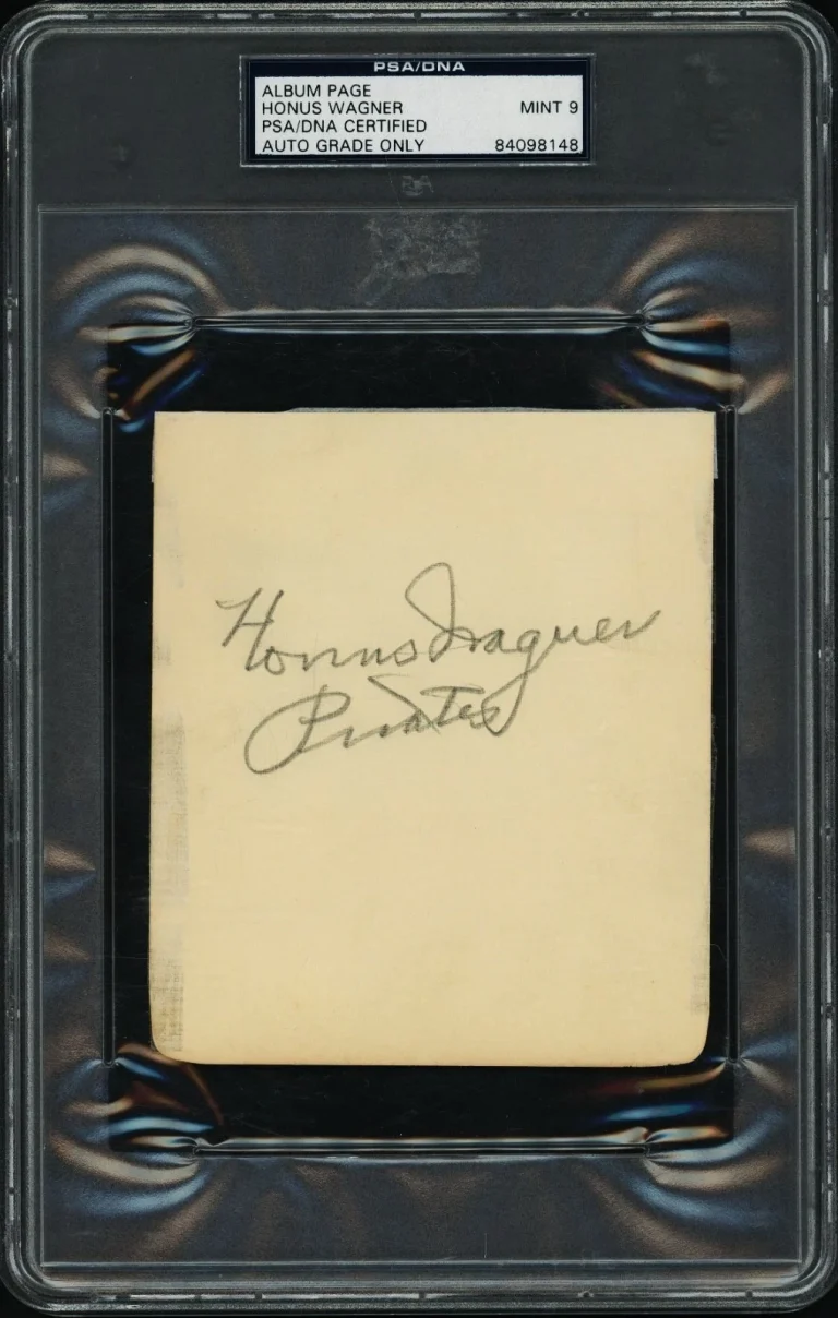 Honus Wagner Signed 5x6 Album Page Pirates Inscription PSA PSA/DNA MINT 9 Auto