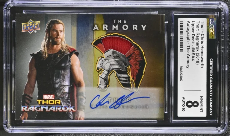 2018 Upper Deck Marvel Thor Ragnarok Chris Hemsworth The Armory Autograph CGC 8