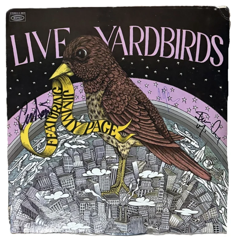 Jimmy Page Chris Dreja +1 Signed Live Yardbirds Featuring Jimmy Page Album JSA