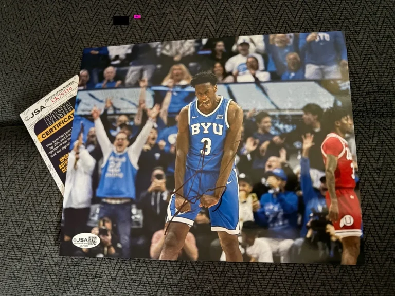 AJ Dybntsa signed 8 X 10 Photo JSA Authentication COA BYU Wizards #1 Pick 2026