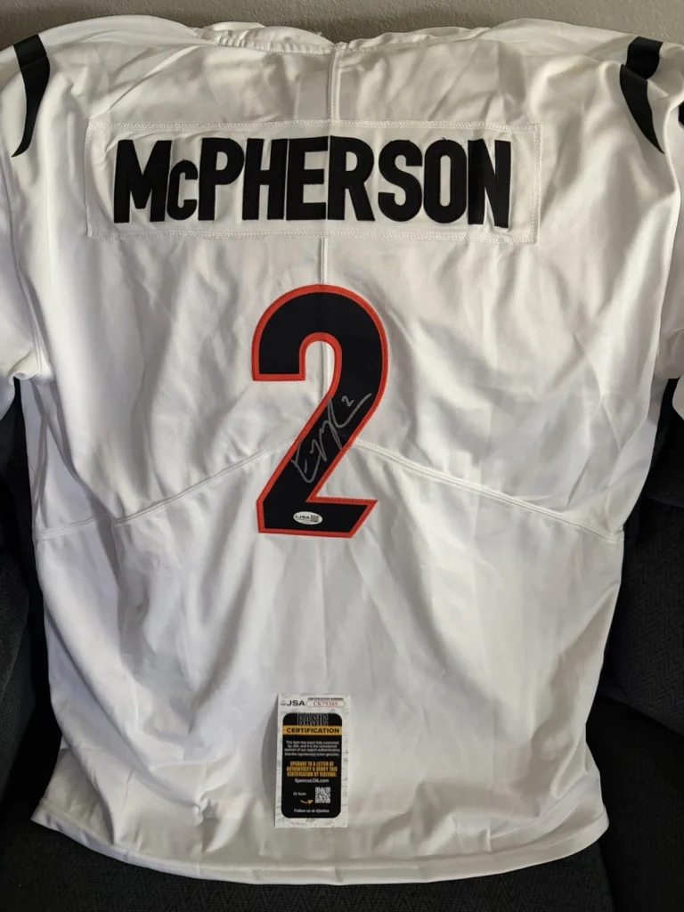 Evan McPherson SIGNED Bengals Jersey Stitched XL JSA Authentication COA