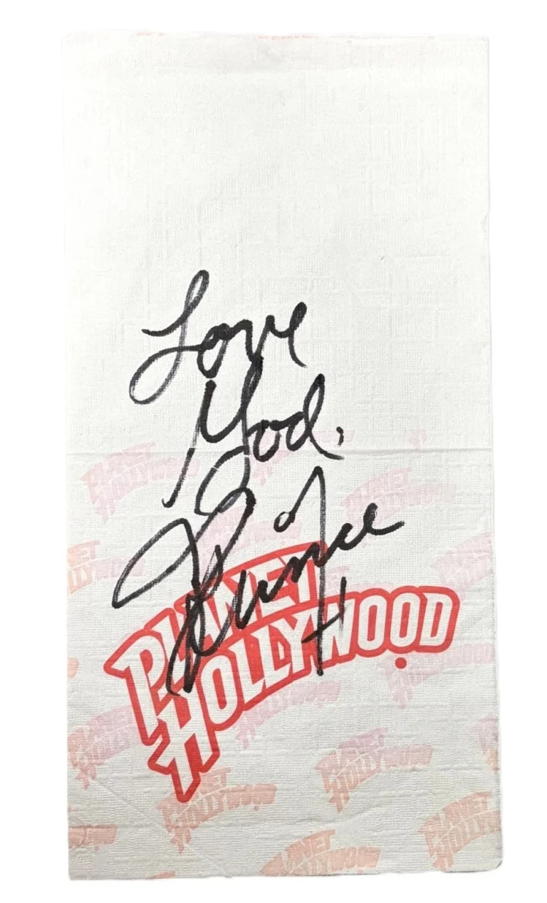 Prince Signed Auto 1990s Planet Hollywood Napkin Near Mint Music Icon GRAD