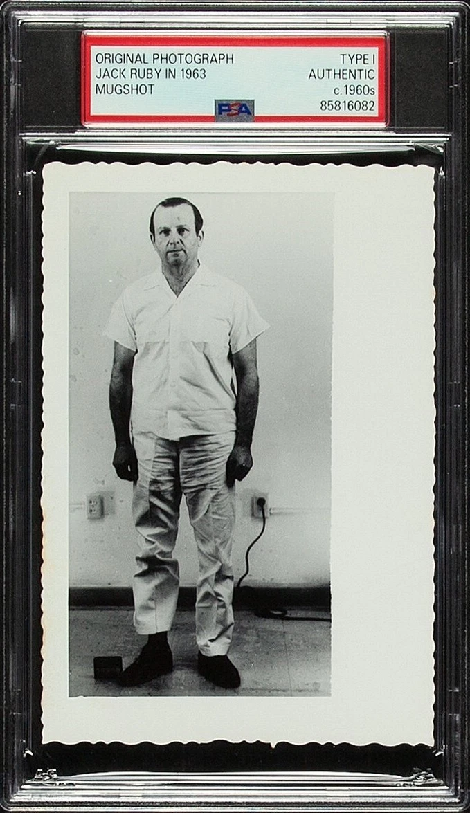 JFK Assassination Jack Ruby 1963 Type I Mugshot Lee Harvey Oswald PSA DNA
