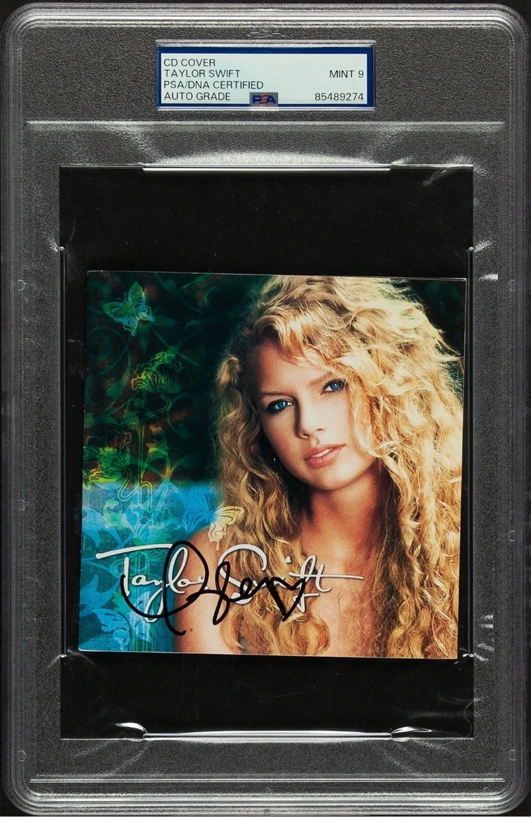 Taylor Swift Signed Auto Sketched Self-Titled Debut CD Booklet Mint 9 PSA DNA