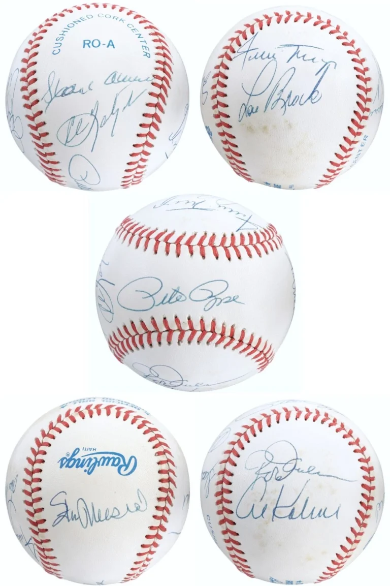 3000 Hit Club Multi Signed Auto OAL Baseball Aaron Mays Rose Musial GRAD
