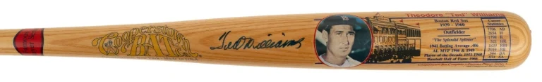 Ted Williams Signed Auto LE Cooperstown Collection Full Size Baseball Bat JSA