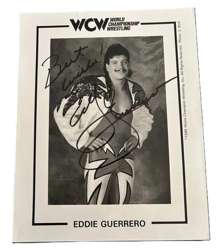 Eddie Guerrero Signed Auto 1996 WCW Promotional 8x10 Photo GRAD Authentication