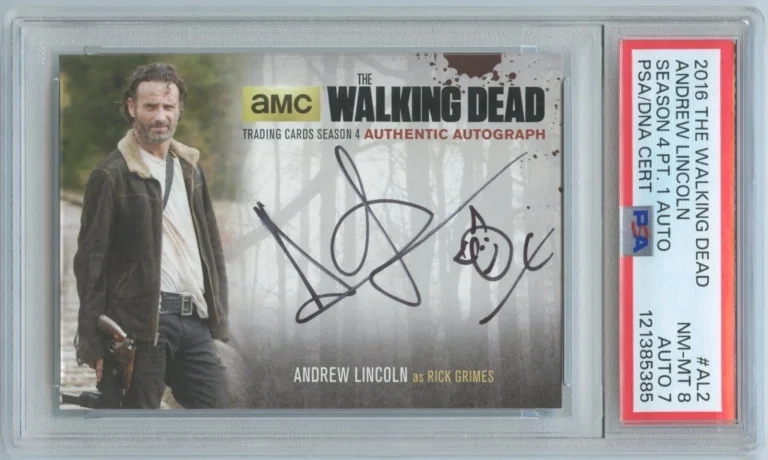 Andrew Lincoln Signed Auto 2016 Walking Dead S4 Rick Inscribed PSA 8 Auto 7