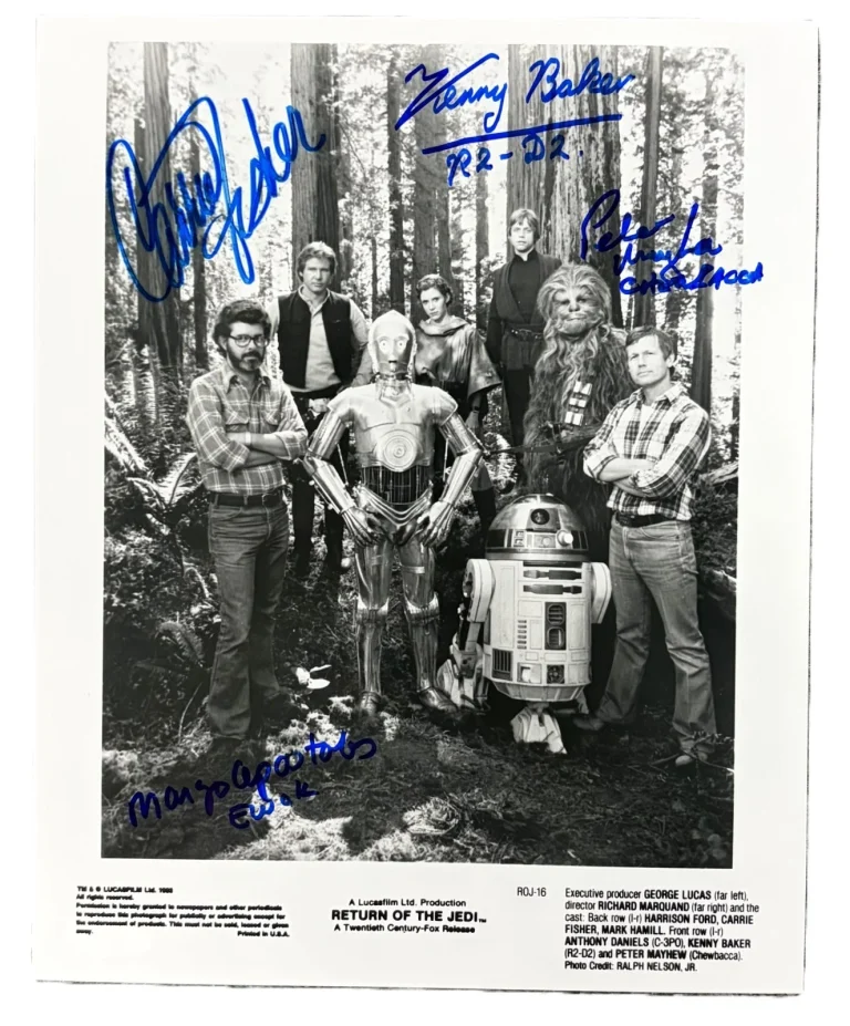 Star Wars Return of the Jedi Cast Signed Auto 8x10 Photo Fisher Baker Mayhew JSA