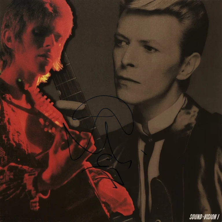 David Bowie Signed Auto Sound and Vision Single Album Flat GRAD Near Mint