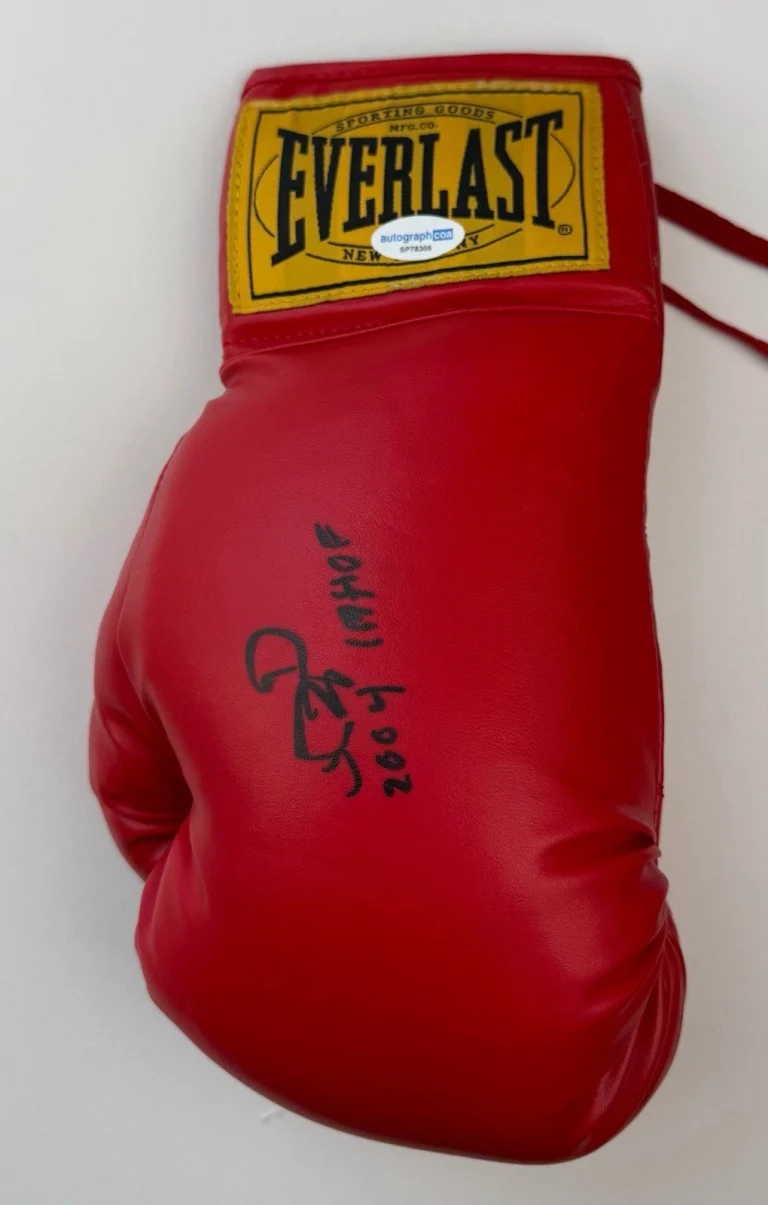 J RUSSELL PELTZ SIGNED AUTOGRAPH BOXING GLOVE ACOA IBHOF 2004 EVERLAST
