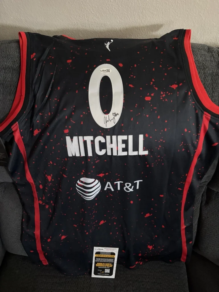 Kelsey Mitchell SIGNED Indiana Fever Jersey L JSA Authentication COA