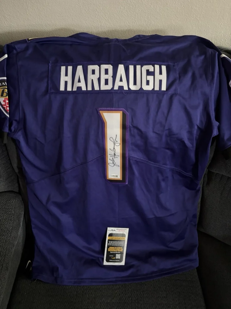 John Harbaugh SIGNED Baltimore Ravens Jersey Stitched XL JSA Authentication COA