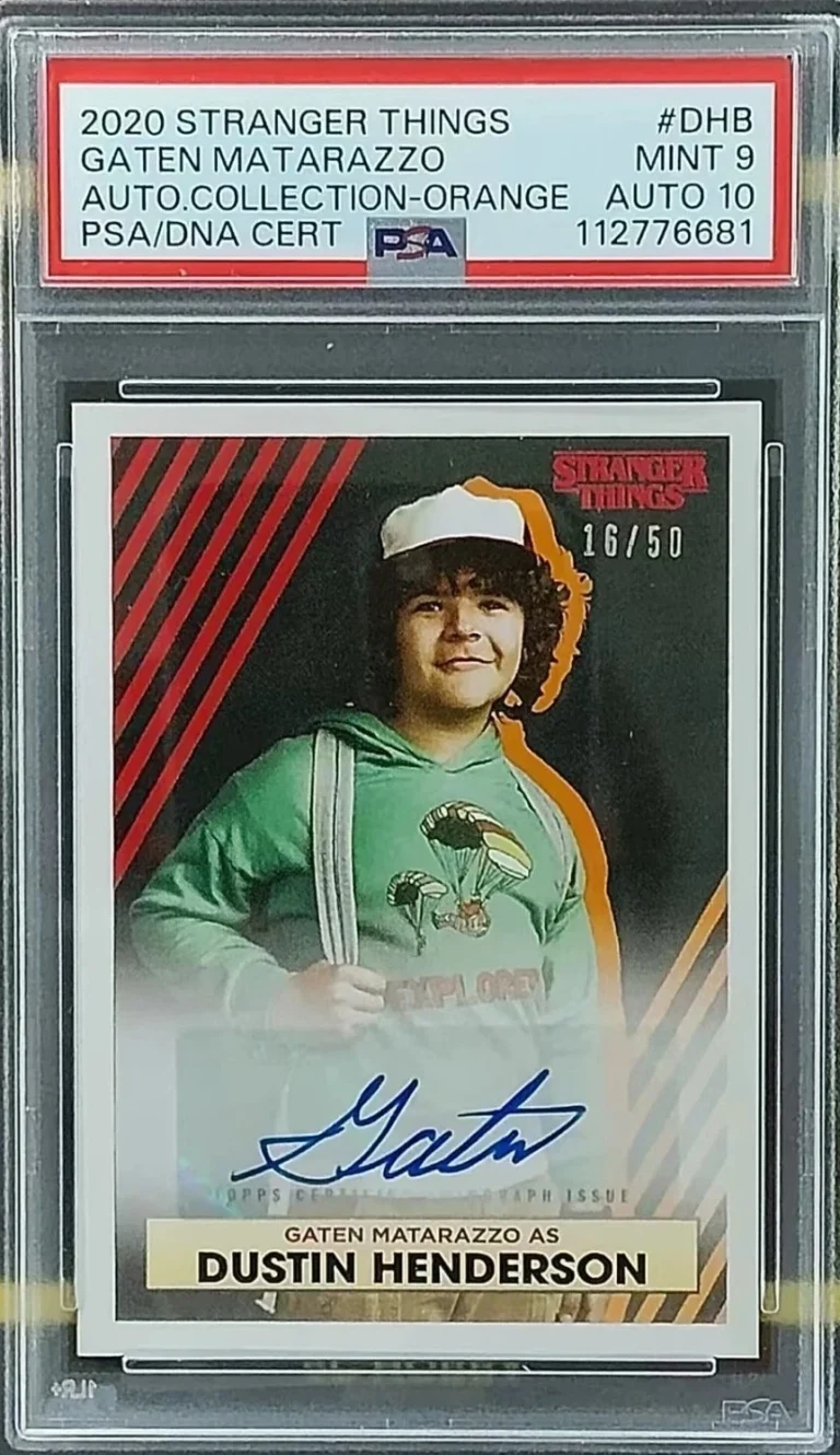 Gaten Matarazzo Signed Auto 2020 Topps Stranger Things Orange /50 PSA 9 Auto 10