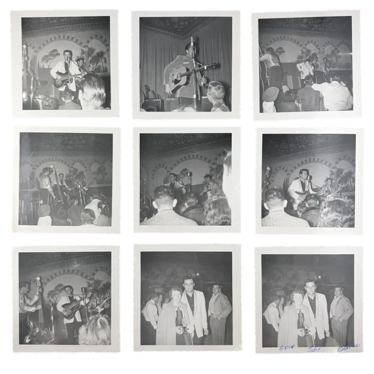 Johnny Cash c. 1957 EARLY Lot of 9 Original TYPE I Photographs 2x3 Taken By Reci