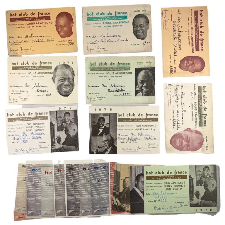 Louis Armstrong Original Hot Club De France Membership Pass Tickets