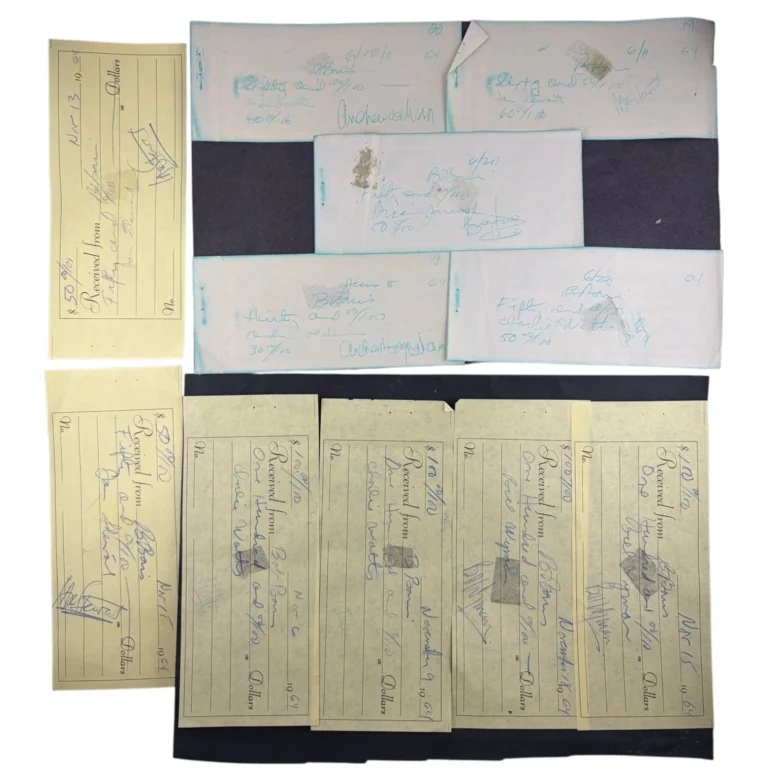 Rolling Stones Lot of 11 Capron Copy Signed Checks Jones Watts Wyman