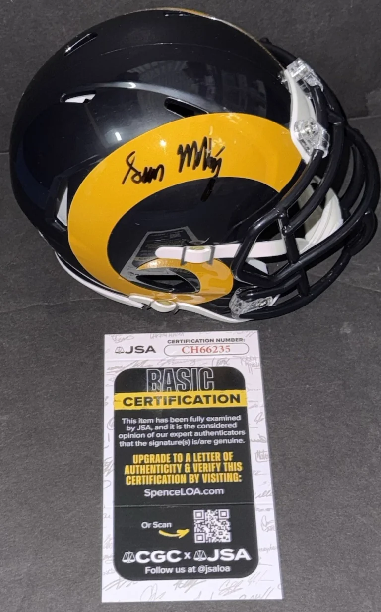 Sean Mcvay Signed Autographed Throwback Los Angeles Rams Mini Helmet JSA COA