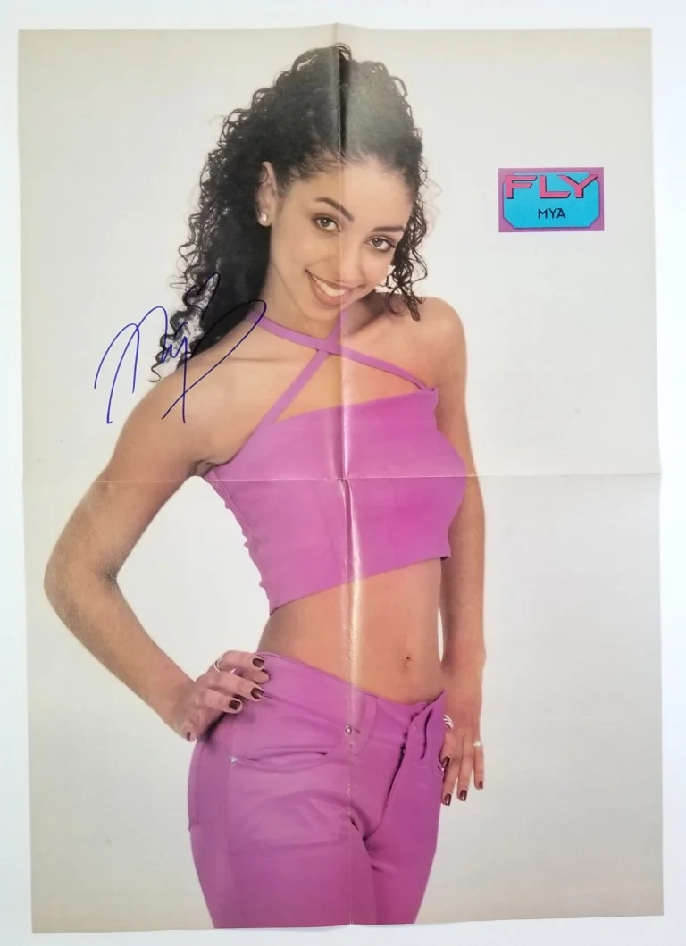 Mya Harrison singer REAL hand SIGNED Mag Foldout Poster COA Autographed