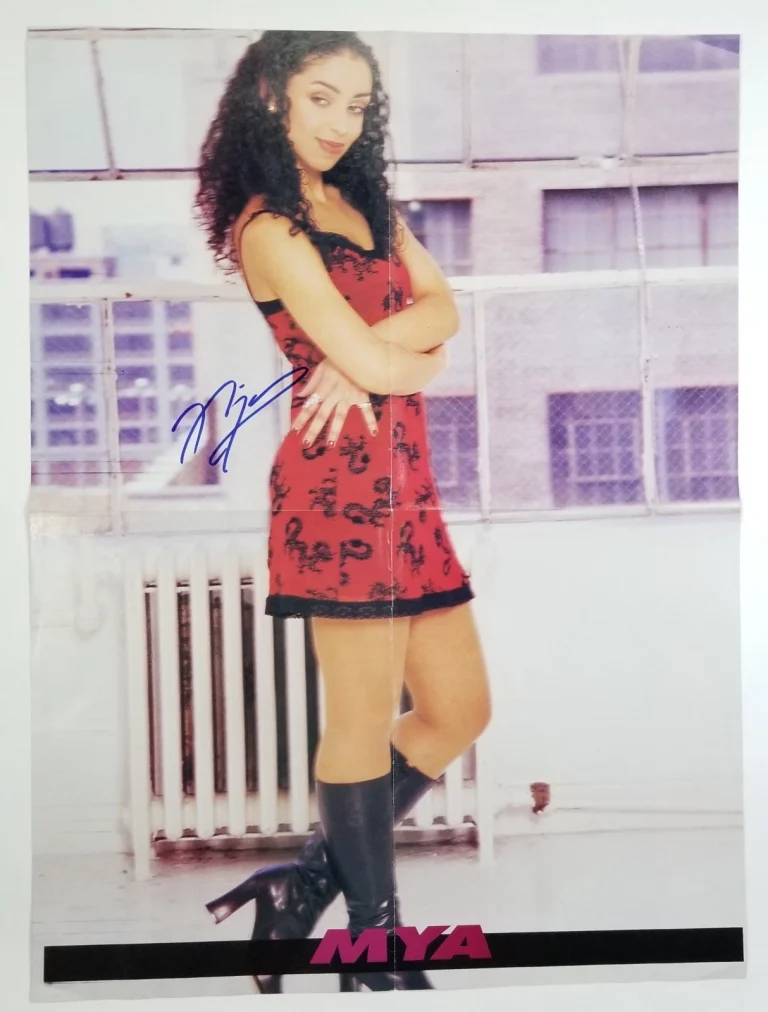Mya Harrison singer REAL hand SIGNED Mag Foldout Poster COA Autographed