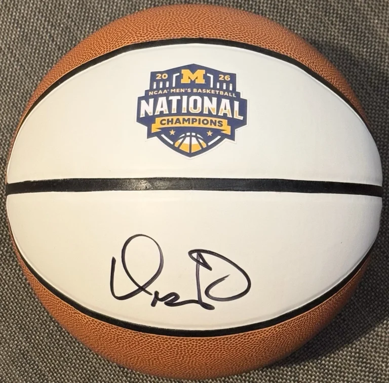Dusty May Signed Autographed Michigan Wolverines Logo Basketball PSA/DNA COA